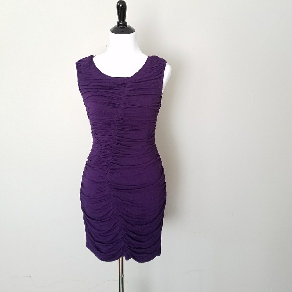 Purple Ruched Dress - Picture 4 of 7